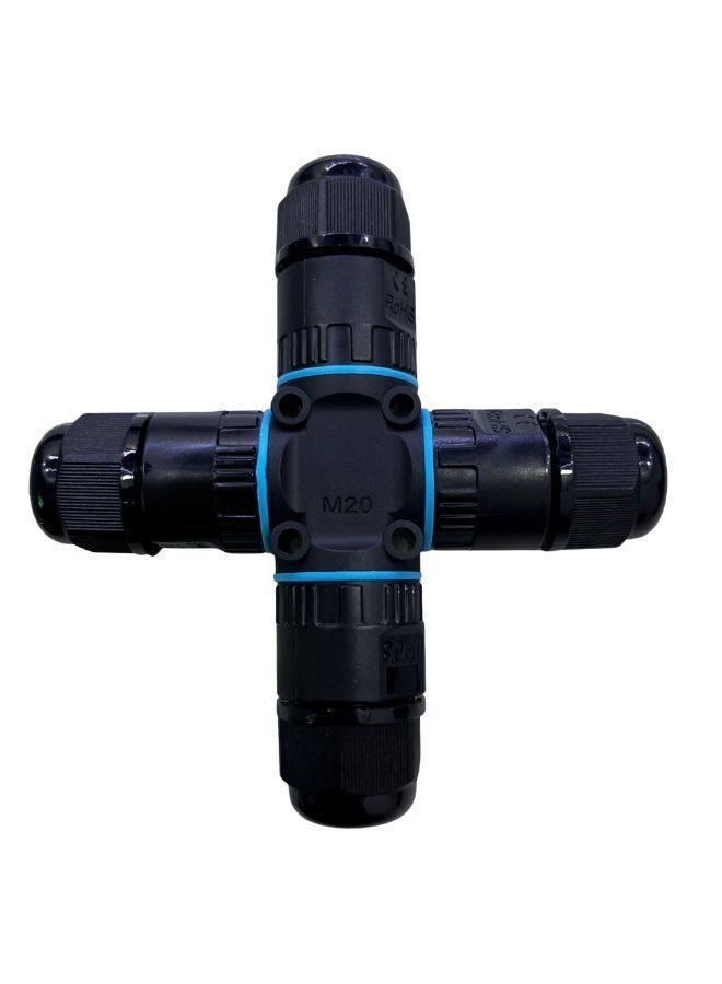 CZEN ELECTRIC CZEN IP68 Waterproof X-Type Cable Connector | M20 | 4-Way Electrical Junction | Outdoor & Underground Wiring | Garden | Landscape | Solar | Street Lighting | Power Cable Branching | Electrical Distribution - Image 2